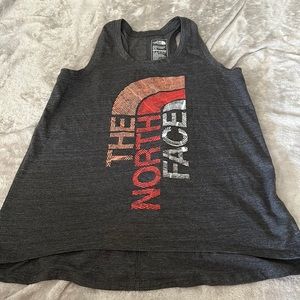 North face high low tank with logo
